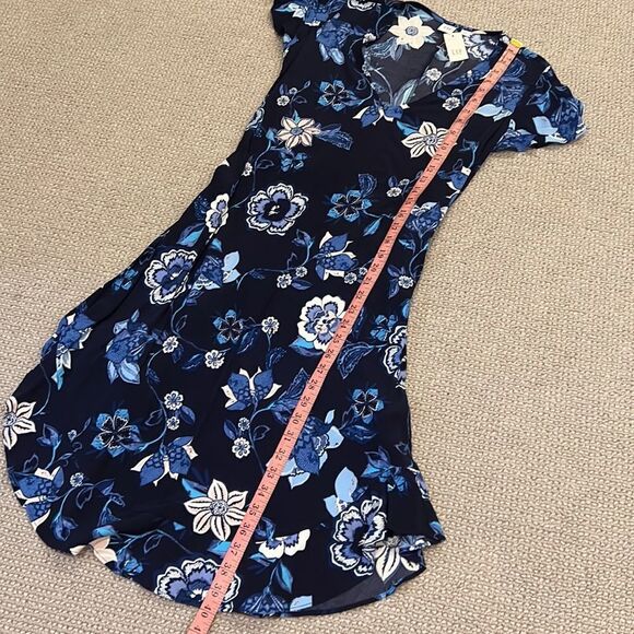 New Gap Navy Floral Flutter Sleeve Dress - S - Picture 9 of 9